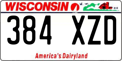 WI license plate 384XZD