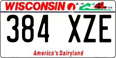 WI license plate 384XZE