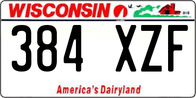 WI license plate 384XZF
