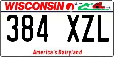 WI license plate 384XZL