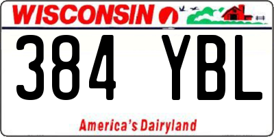 WI license plate 384YBL