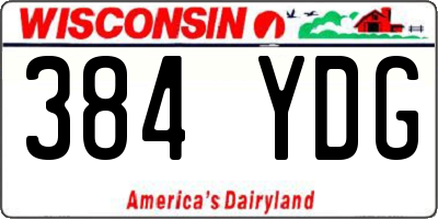 WI license plate 384YDG