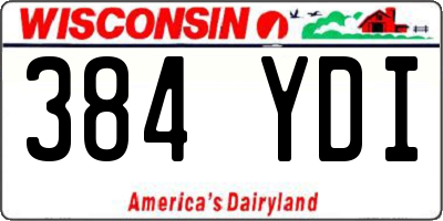 WI license plate 384YDI