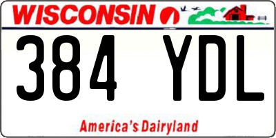 WI license plate 384YDL