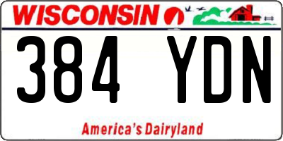 WI license plate 384YDN
