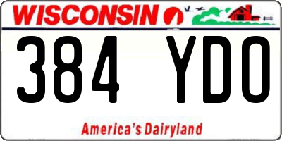 WI license plate 384YDO