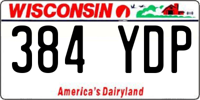 WI license plate 384YDP