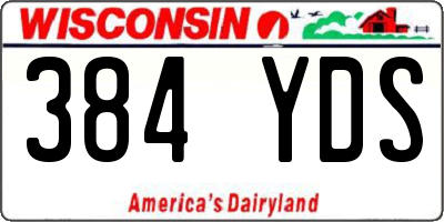 WI license plate 384YDS