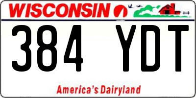 WI license plate 384YDT