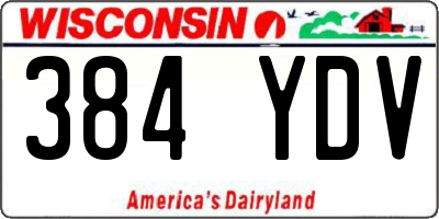 WI license plate 384YDV