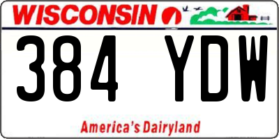 WI license plate 384YDW