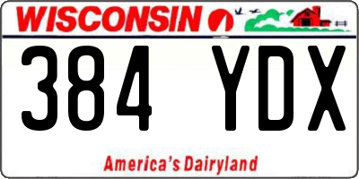 WI license plate 384YDX