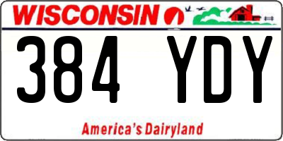 WI license plate 384YDY