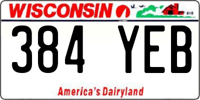 WI license plate 384YEB