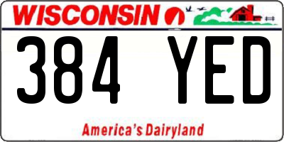 WI license plate 384YED