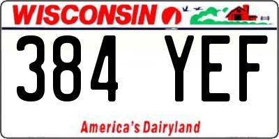WI license plate 384YEF