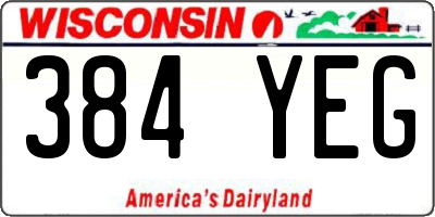 WI license plate 384YEG