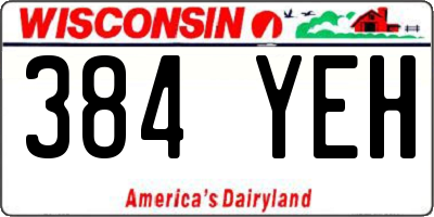 WI license plate 384YEH