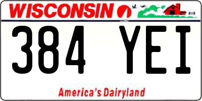 WI license plate 384YEI