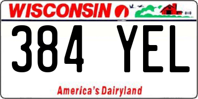 WI license plate 384YEL