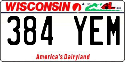 WI license plate 384YEM