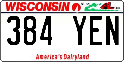 WI license plate 384YEN