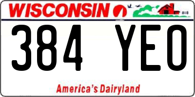 WI license plate 384YEO