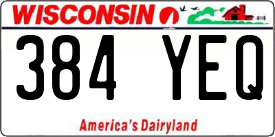 WI license plate 384YEQ