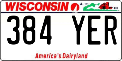 WI license plate 384YER