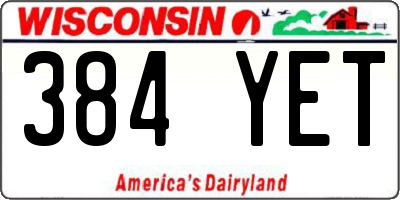 WI license plate 384YET