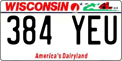 WI license plate 384YEU