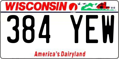 WI license plate 384YEW