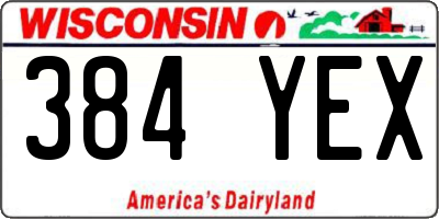 WI license plate 384YEX