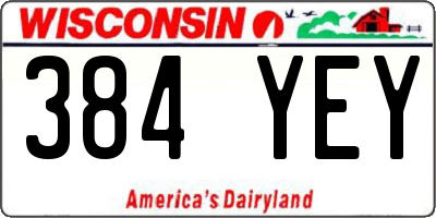 WI license plate 384YEY