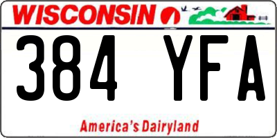 WI license plate 384YFA