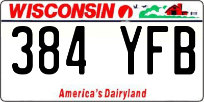 WI license plate 384YFB