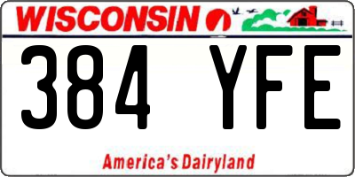 WI license plate 384YFE