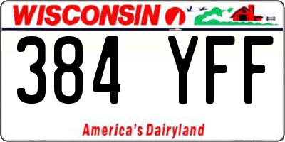 WI license plate 384YFF