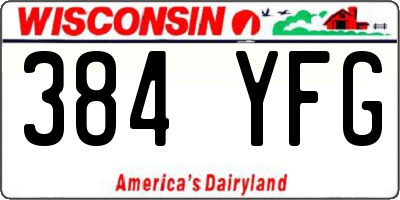 WI license plate 384YFG