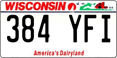 WI license plate 384YFI