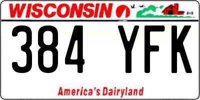 WI license plate 384YFK