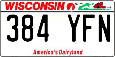 WI license plate 384YFN
