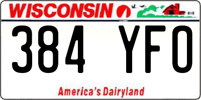WI license plate 384YFO