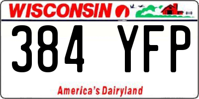 WI license plate 384YFP