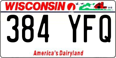 WI license plate 384YFQ