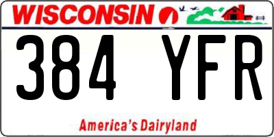WI license plate 384YFR