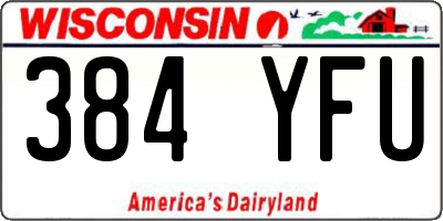 WI license plate 384YFU