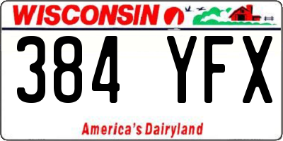 WI license plate 384YFX