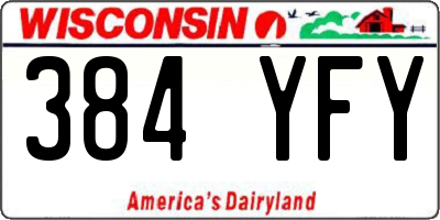 WI license plate 384YFY