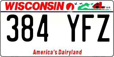 WI license plate 384YFZ